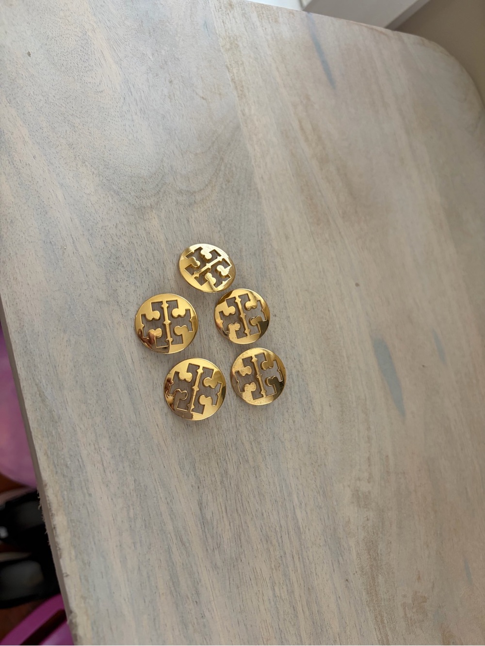 Tory Burch gold buttons 1 1/4 set of five